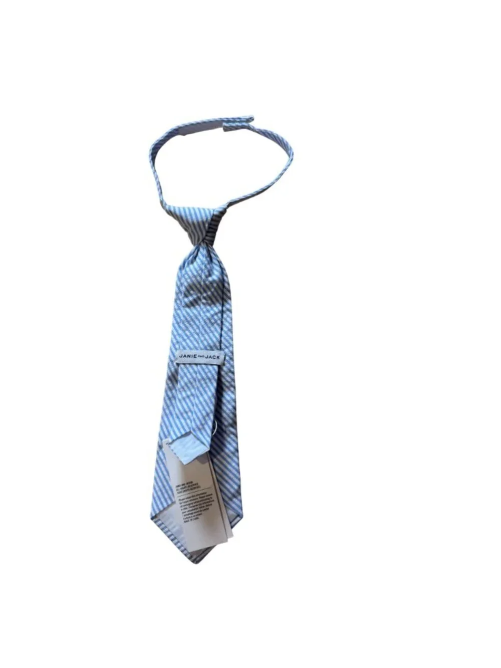 Janie and Jack Seersucker Necktie Blue and White Striped 0-24 Months NWT!